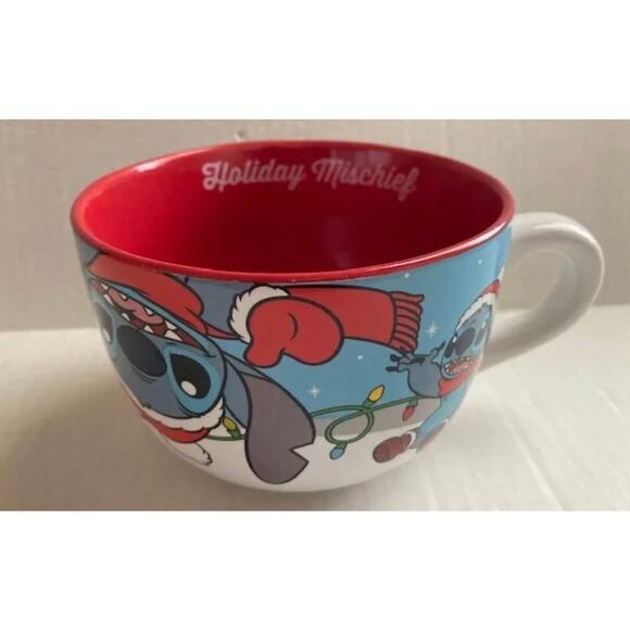 Stitch Holiday Mischief Soup Bowl Disney Lilo and Stitch‎ Ceramic - Picture 1 of 4
